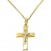 Χρυσός κλασικός σταυρός με τον Εσταυρωμένο Κ14 με αλυσίδα